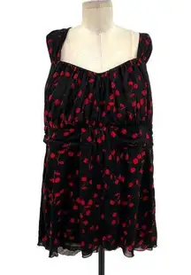 Torrid  Black Cherry Print Retro Halter Top Rockabilly Pin-Up Plus Size 3X