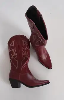 Princess Polly burgundy boots 