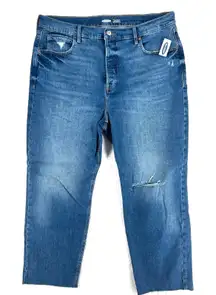 Old Navy Extra High Rise Secret Slim Pockets Sky Hi Straight Jeans Women 18 Blue