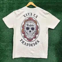 Cerveza Modelo Viva La Tradicion Sugar Skull Tee L