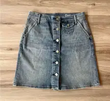 Gap 25 Denim Button Up Mini Skirt