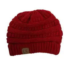CC Beanie Winter Trendy Warm Oversized Chunky Baggy Stretchy Slouchy Skully Hat