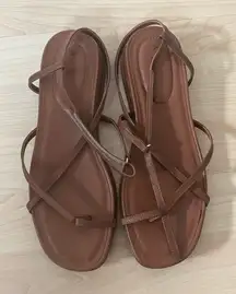 Anthropologie Brown Strappy Sandals