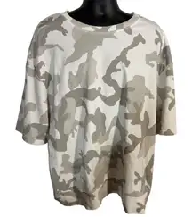 Epic Studio Camo White French Terry Sweatshirt‎ Short Sleeve Oversized 2XL