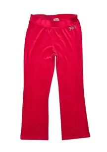★ Juicy Couture (Y2K) Bright Pink Velour Sweat Pants w/ Rhinestone Logo ★
