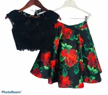 Sherri Hill 2 Piece Rose Print Dress Style 50603 0 Party Pageant Dance Floral