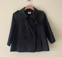 Lacoste  Cropped Swing Trench Jacket Navy Size 36 = 4/6, M