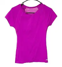 Alo Yoga Size Small Purple Short Sleeve Mesh Back Athletic Top Workout