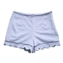 Scallop Shorts Womens Small Sky Blue Lined Side Zip