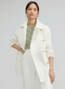 Everlane Women’s The Organic Cotton Herringbone Jacket Bone Size S Small Relaxed