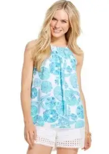 NWOT Lilly Pulitzer Target Sea Urchin White Blue Sleeveless Halter Top Size XS