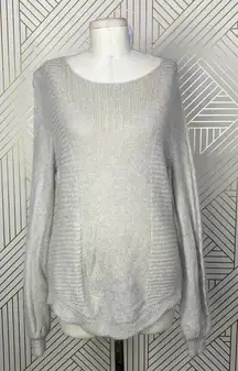 Sundance Catalog Wool Mohair Knit Beige Ribbed Sweater Size‎ US Large