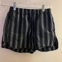 Brandy Melville Womens Shorts XS Waist 22” Black & Gray Stripes Striped Short