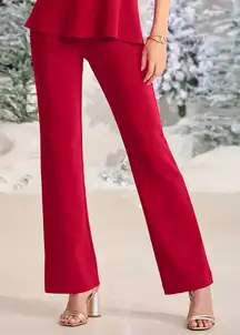 Boston Proper Red Beyond Travel High Rise Pull On Stretch Pants