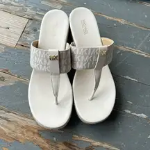 MICHAEL KORS Verity Espadrille Wedge Sandals | Size: 9 | Natural