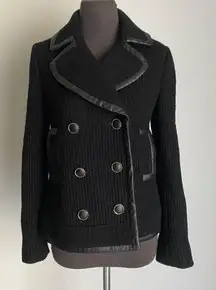 Tory Burch‎ sz S 100% Wool knit collared button coat