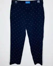 Old Navy  Soft Harper Pants 4 Black Anchor Print Mid Rise Cropped Nautical Slacks