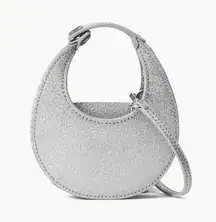 NWT  Micro Moon Bag in Diamond Silver Sparkle Sparkly Glitter Fashion