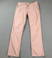 Anthropologie Pilcro Chinos Pants 31x28 Womens Pink NO 27 Low Rise Trousers Boot
