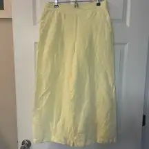 Loft . Size small wide leg linen yellow striped pants