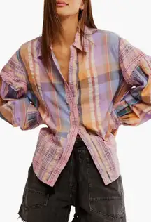 Free People Madras Dreams Button Up Shirt