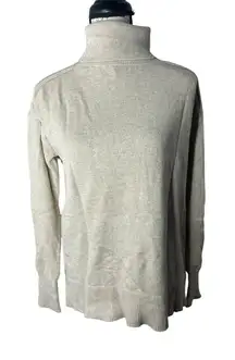 Evereve Women Beige Turtleneck Knit Sweater Size‎ Small