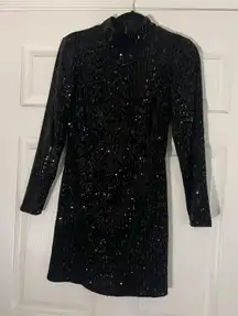 Black Sequin Mini Dress