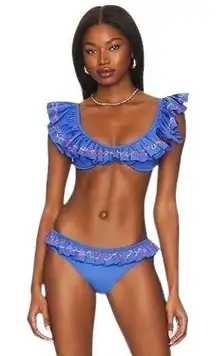 Carolina Constas Anastasia Multi Marisol Bikini TOP XS Ruffled REVOLVE NEW