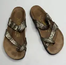 Papillio by Birkenstock Tabora Pepe Bronze Leather Sandal S-181 Sz 11