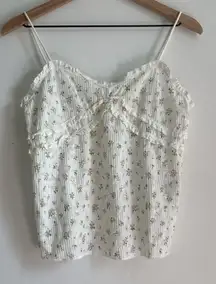 POL Cream Ruffled Camisole Top