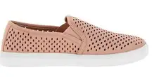 Time and Tru Women's Perforated Twin Gore Slip On Shoes Pink Size 9