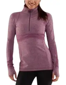 Rare Lululemon Run Full Tilt half zip in heathered plum long sleeve athletic top