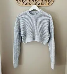 Urban Outfitters Pullover Ribbed Knit Cropped Sweater Gray Sz Small