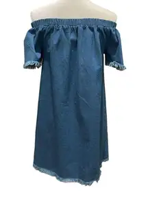 Lulus Off Shoulder Raw Hem Mini Dress Size Medium