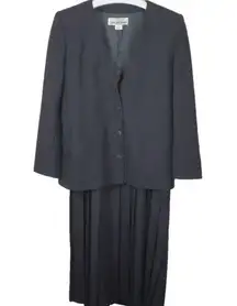 Saks FIFTH AVENUE - Vintage wool pleated skirt set size 10