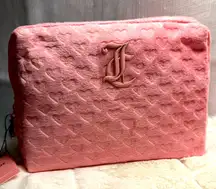 NEW Juicy Couture Pink Felt Travel Cosmetics bag