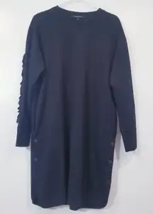 Scotch & Soda Black Sweater Shirt Dress Ruffle Sleeves