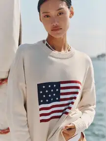 Anthropologie X Beach Riot Callie Flag Sweater- SM