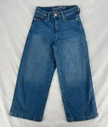 Universal Thread Jeans Womens 0/25R Blue Denim Cotton Highest Rise Wide Leg Crop