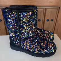 UGG NEW!  Classic Short Stellar Sequin Boot, Size 7 US Women