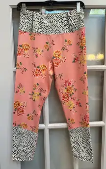 Nanette Lepore Play Garden Floral Polka Dot Active Compression Leggings Size M