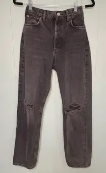 AGOLDE 90s Pinch High Rise Straight Leg Jeans Distressed Size 27