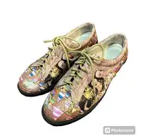 ICON Los Angeles 7B Gustav Klimt Wearable Art Leather Oxford  Shoes Golf Walking