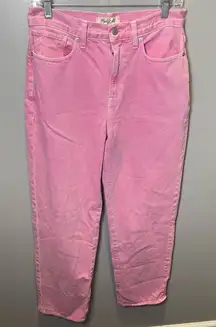 Madewell Baggy Straight Jeans Garment Dyed Edition Retro Pink‎ Size 26