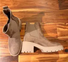 Brown boots with high platforms