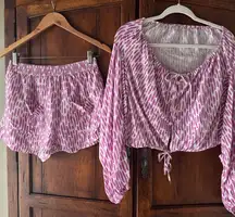 Salty Lemon Boho Top & Shorts Set Size Large