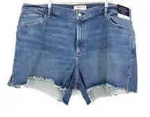 Abercrombie & Fitch  The 4" Mom Short Women's Sz 22 High Rise Curve Love Blue NEW