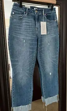 Dear John‎ Cuffed Denim Capri Jeans Women’s Size 26 Blue Distressed Raw Hem