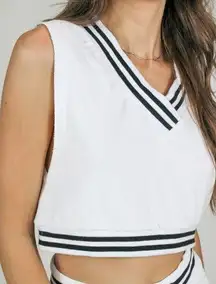 NWT Kimberly C white terry cloth crop midi top Size Large