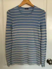 J. McLaughlin Women’s Blue Striped‎ Button Long Sleeve Lightweight Sweater XS